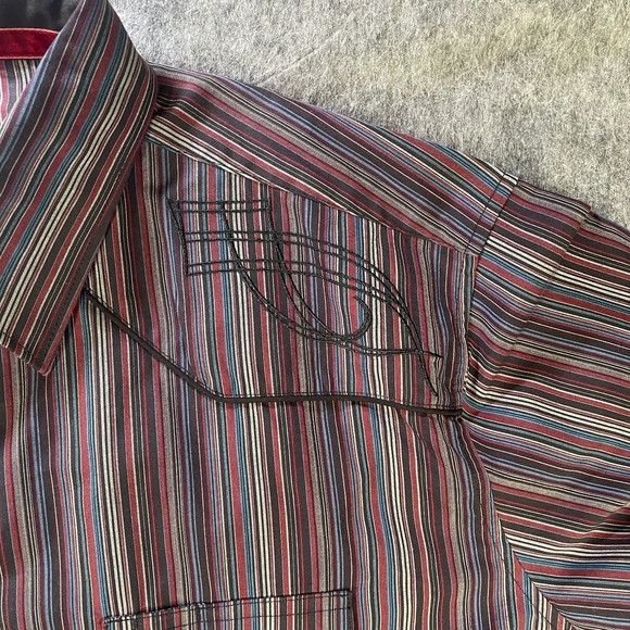 NWT Wrangler Western Silver Edition Pearl Snap Button Up Shirt XXL WITH TAG - Picture 3 of 8